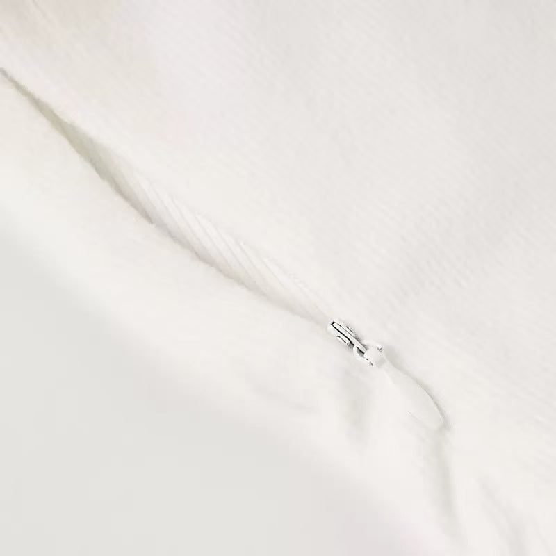 White Strapless faux fur slim mini dress