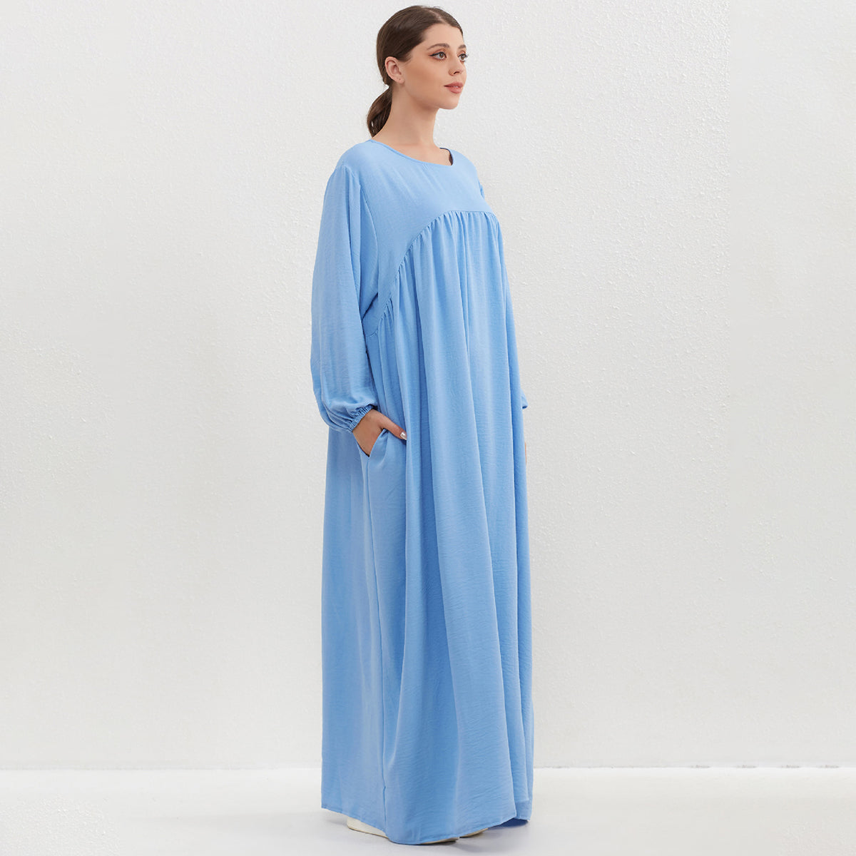 Crepe Abaya with Pockets + Layered Khimar Set