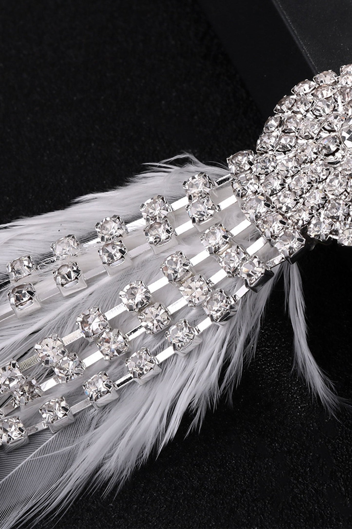 Lase White Fringe Feather Earrings