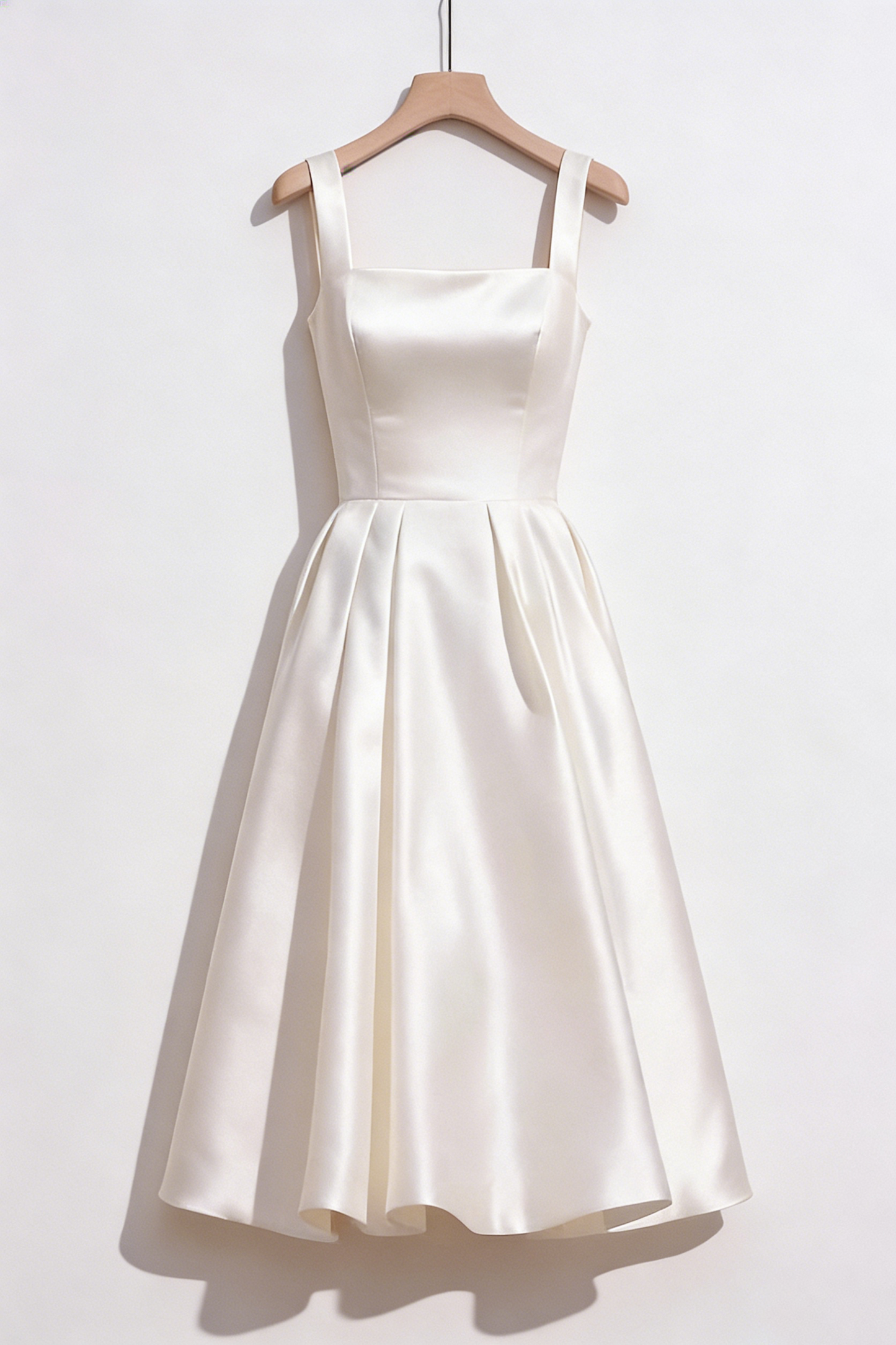 Sharon Minimalist Spaghetti Strap Midi Dress - Off-White