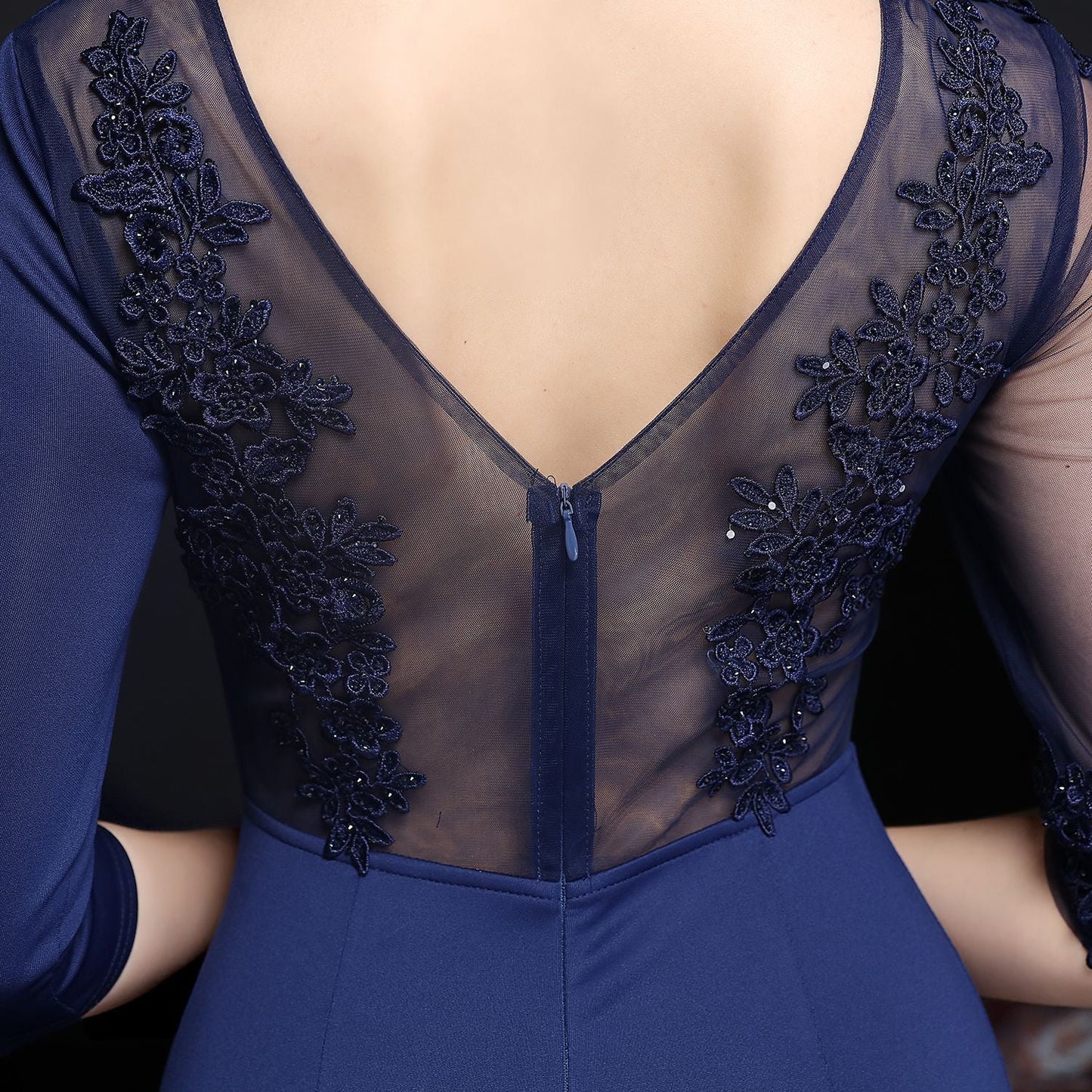 Lace Rhinestone Formal Dress