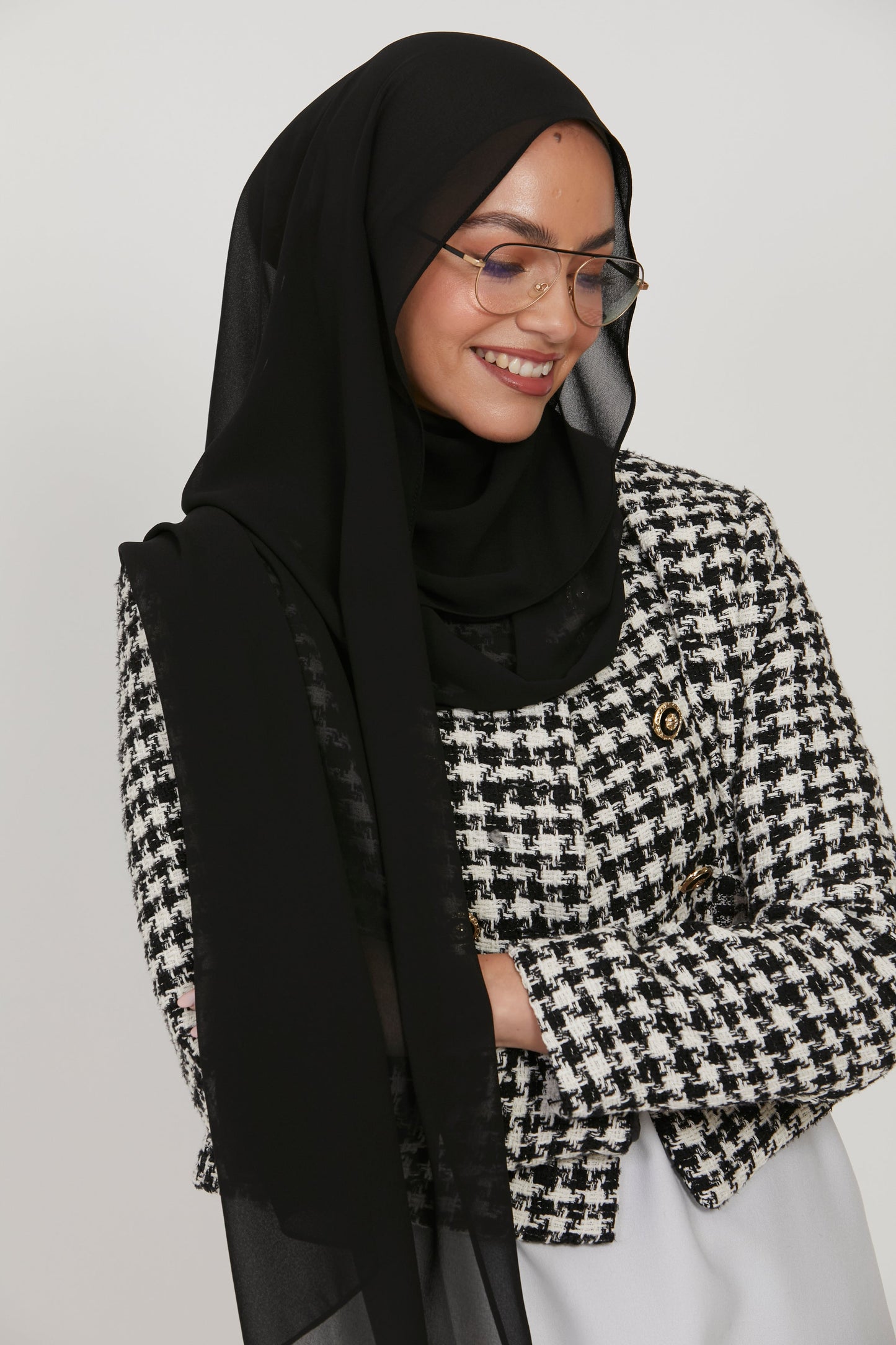 Premium Georgette Chiffon Hijab - Black