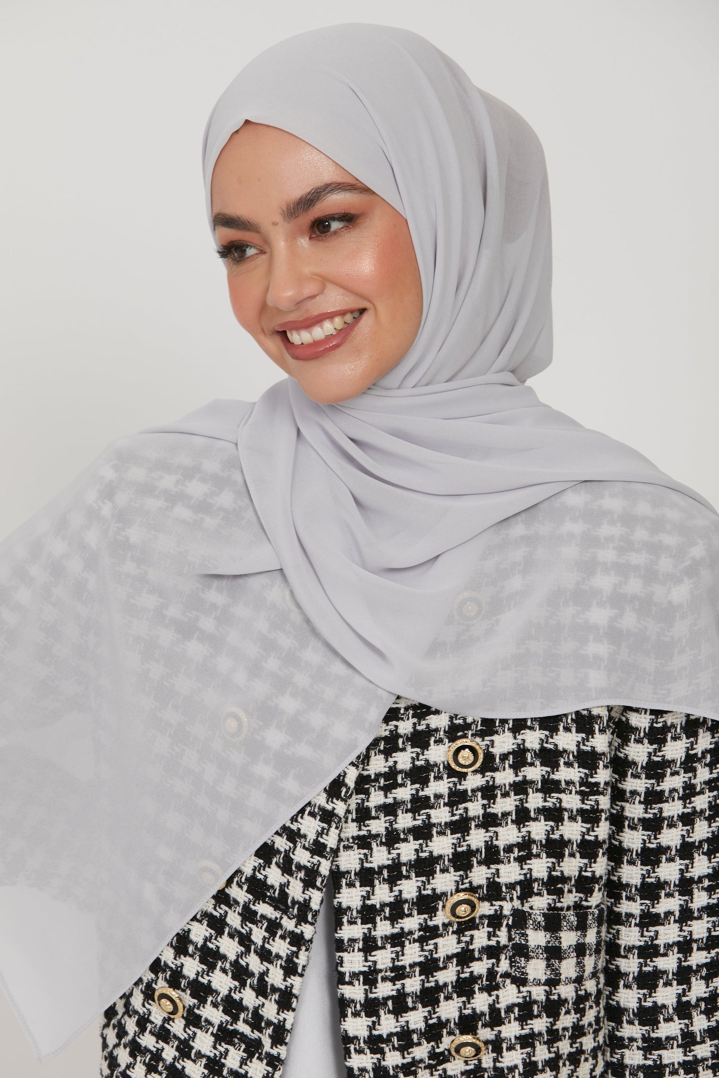 Premium Georgette Chiffon Hijab - Pebblestone