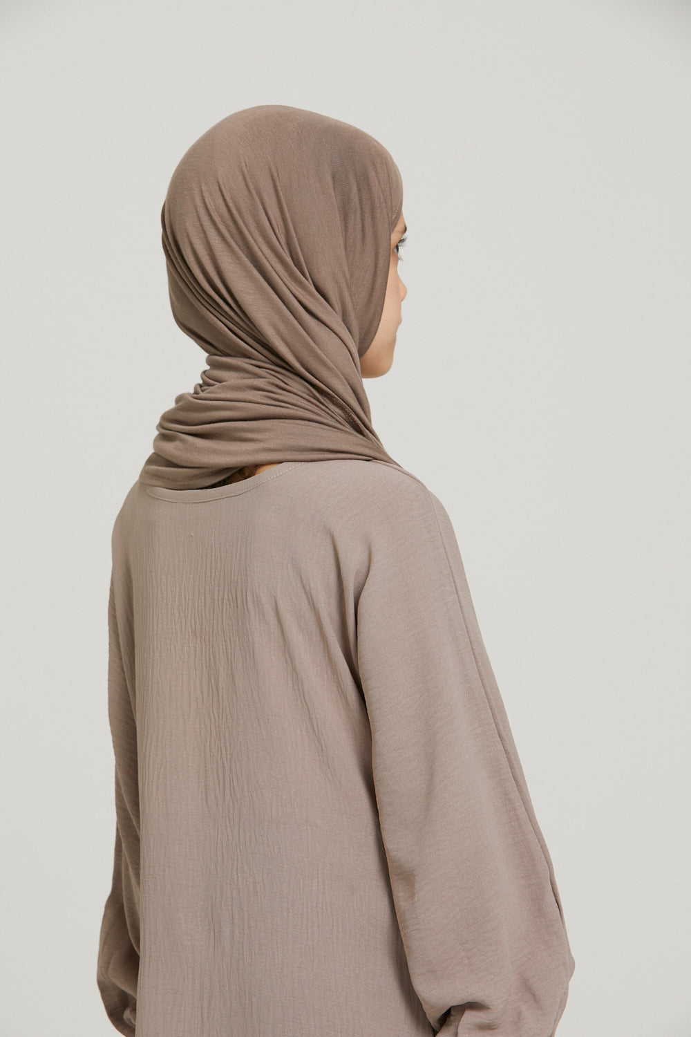 Junior Girls Instant Jersey Hijab - Cafe Au Lait