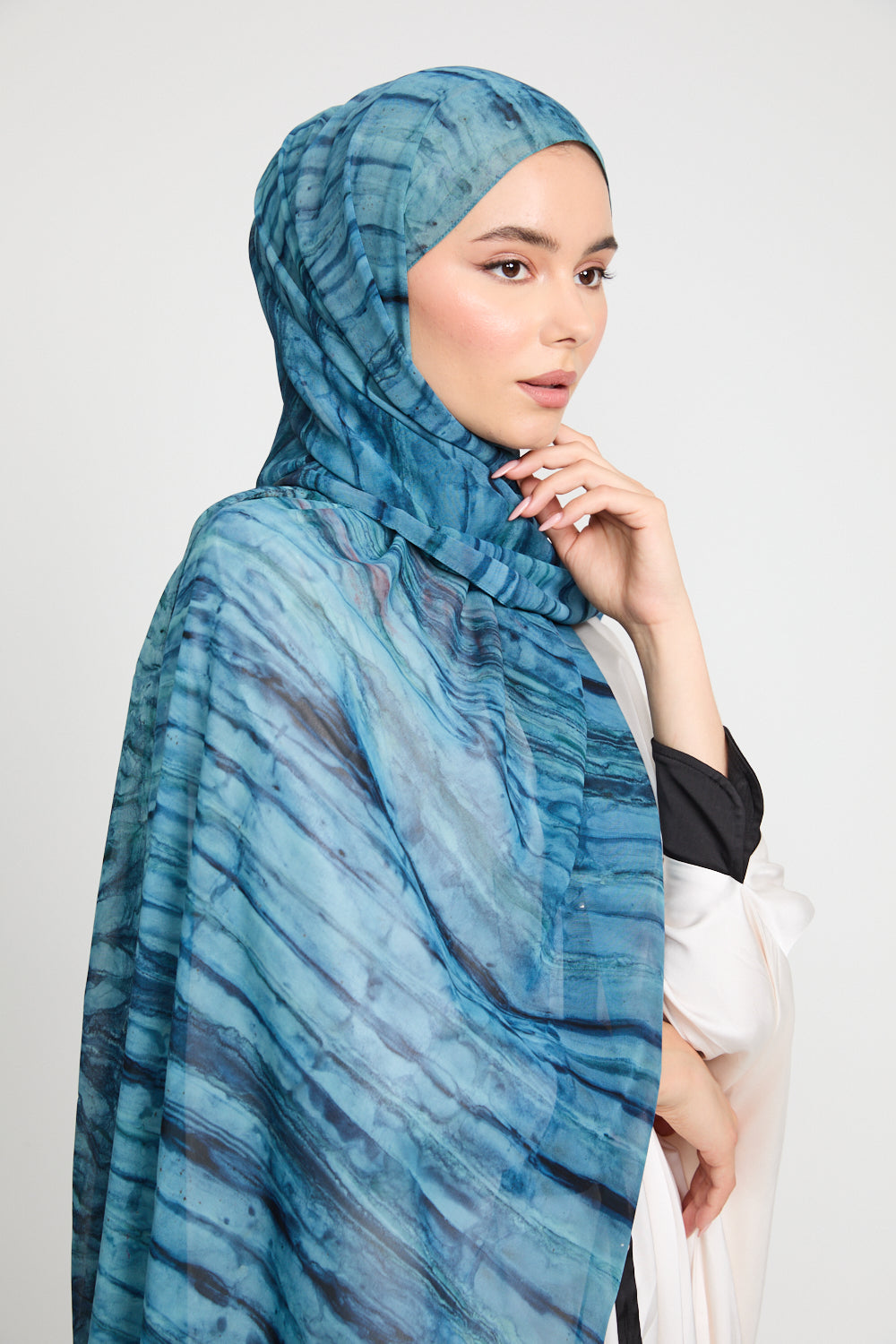Luxury Tie Dye Chiffon Hijab - Ocean Veil - LIMITED EDITION