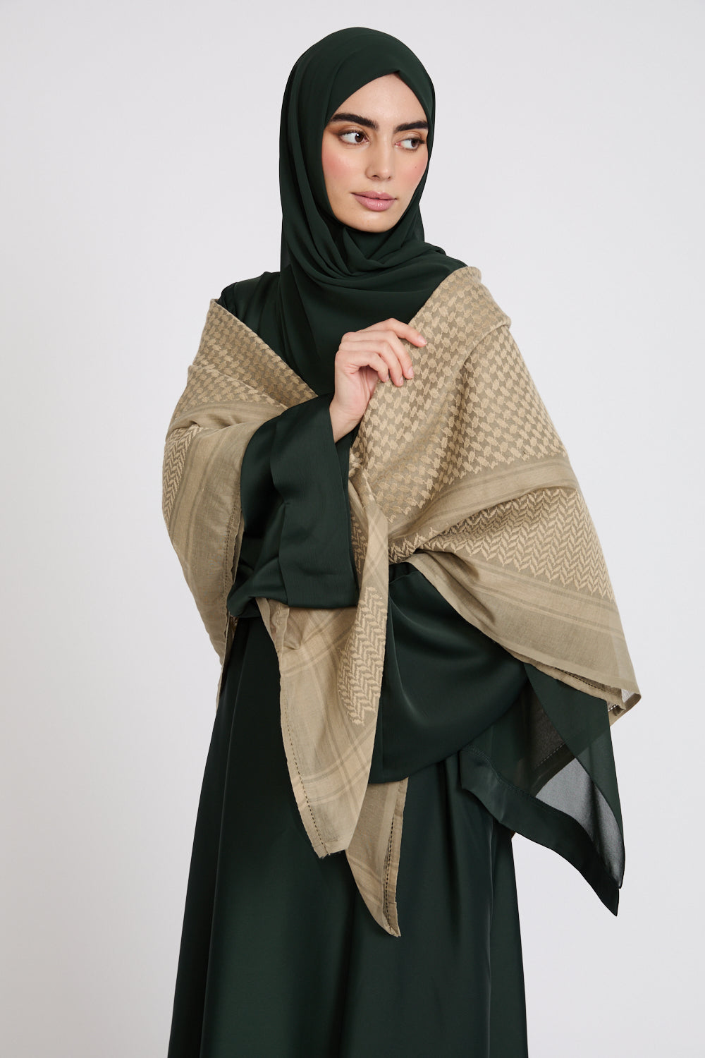 Keffiyeh Scarf - Olive Brown