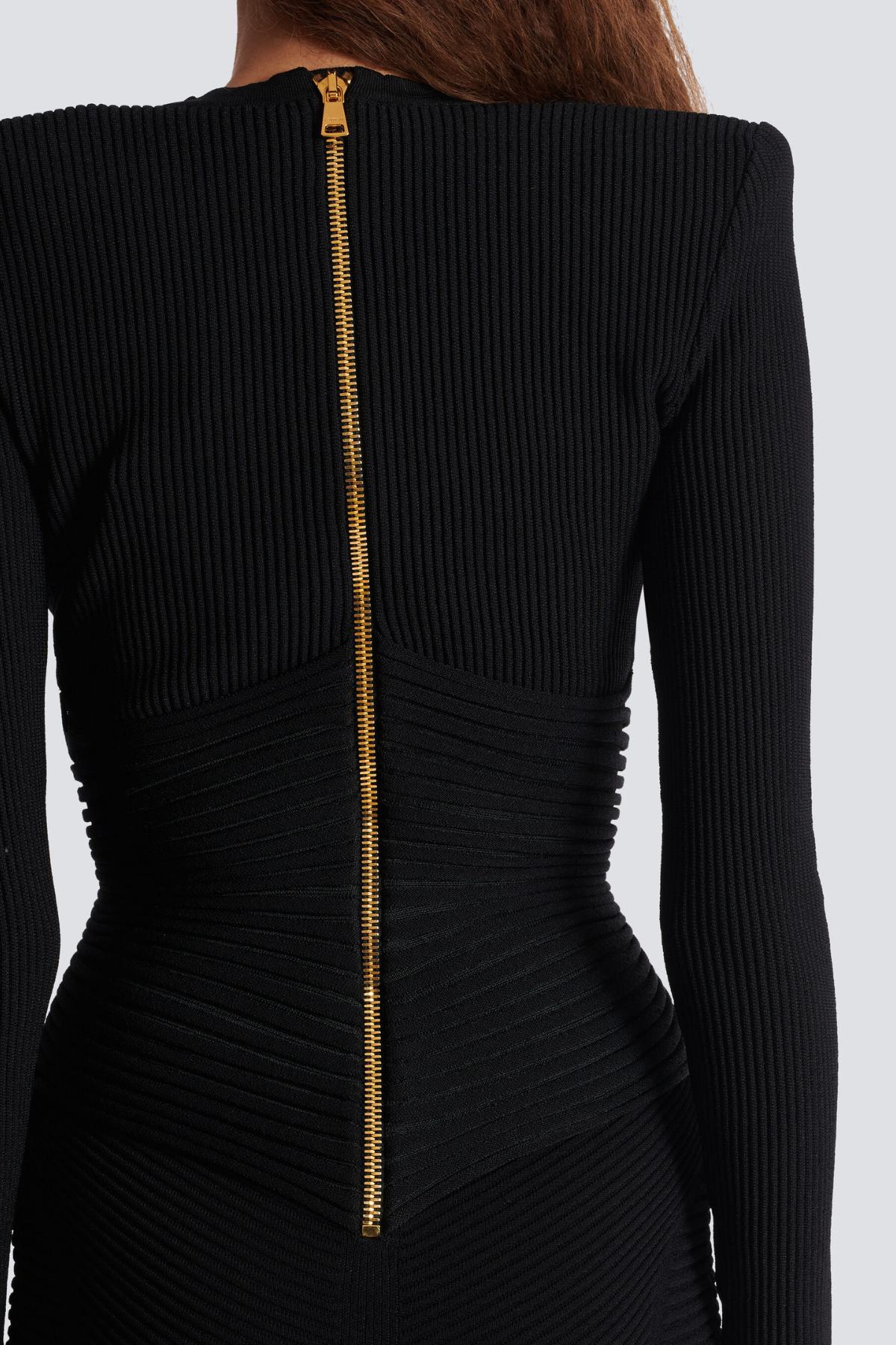 Mini abito in maglia a coste con bottoni Aero - Nero