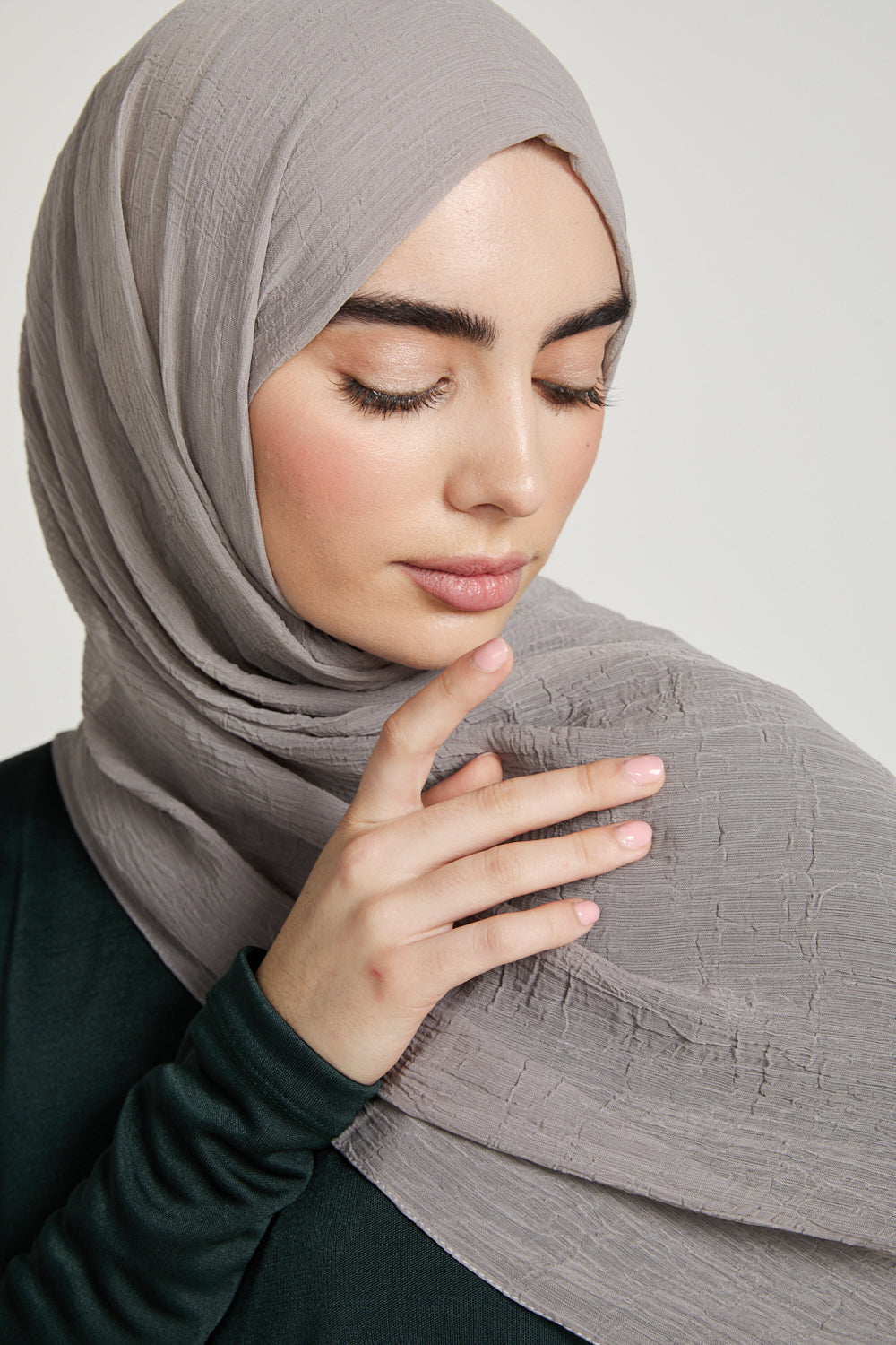 Luxury Soft Crush Hijab - Mink Taupe