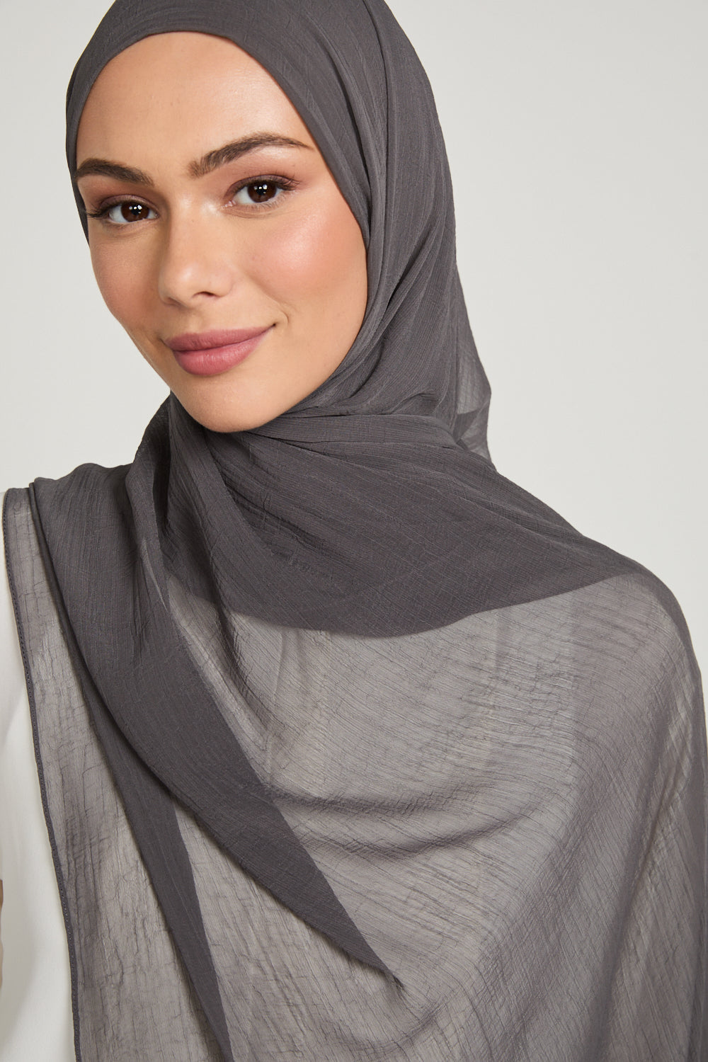 Luxury Soft Crush Hijab - Charcoal Mauve