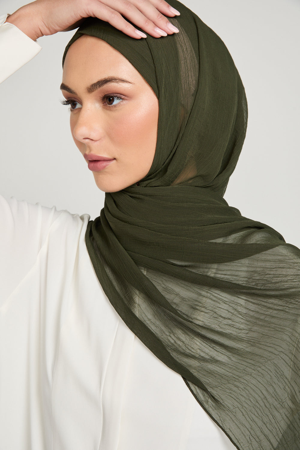 Luxury Soft Crush Hijab - Dark Khaki