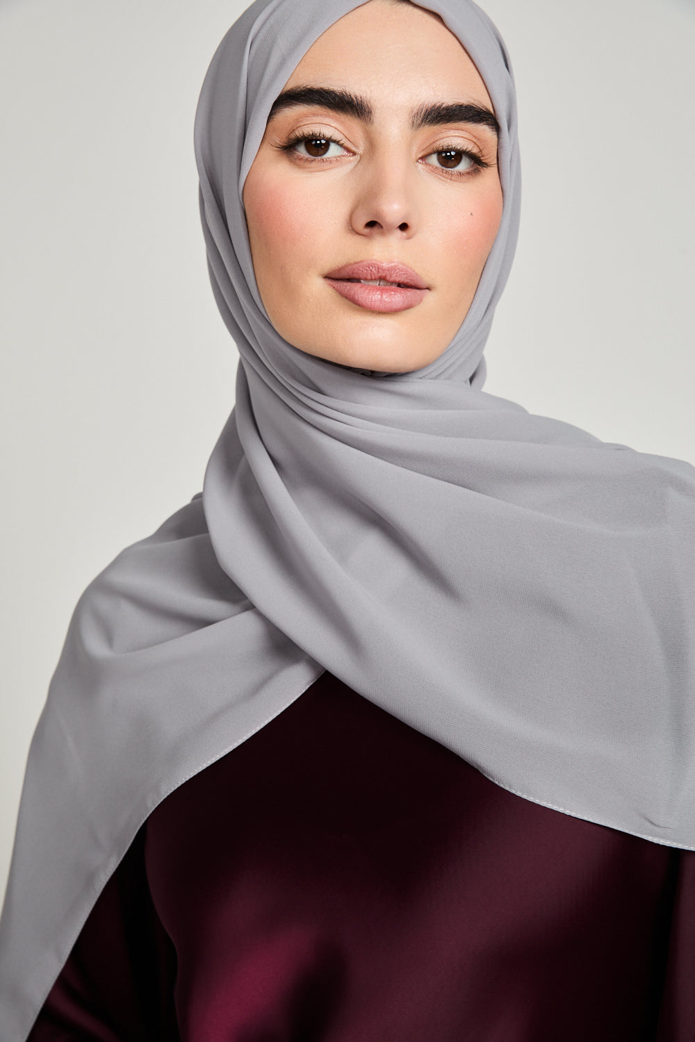 Soft Luxury Georgette Hijab - Misty Grey
