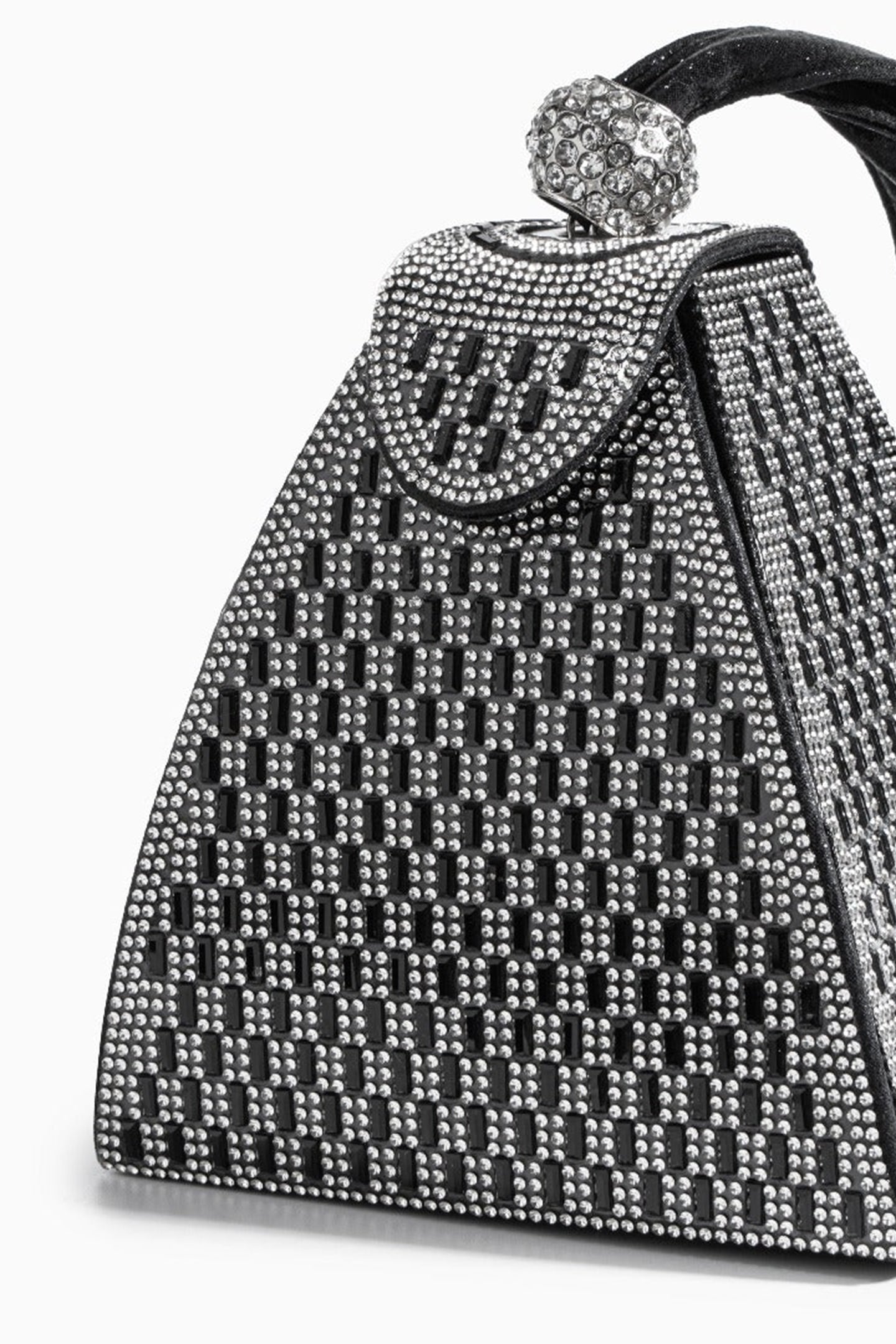 Rhinestone-embellished Pyramid Handbag