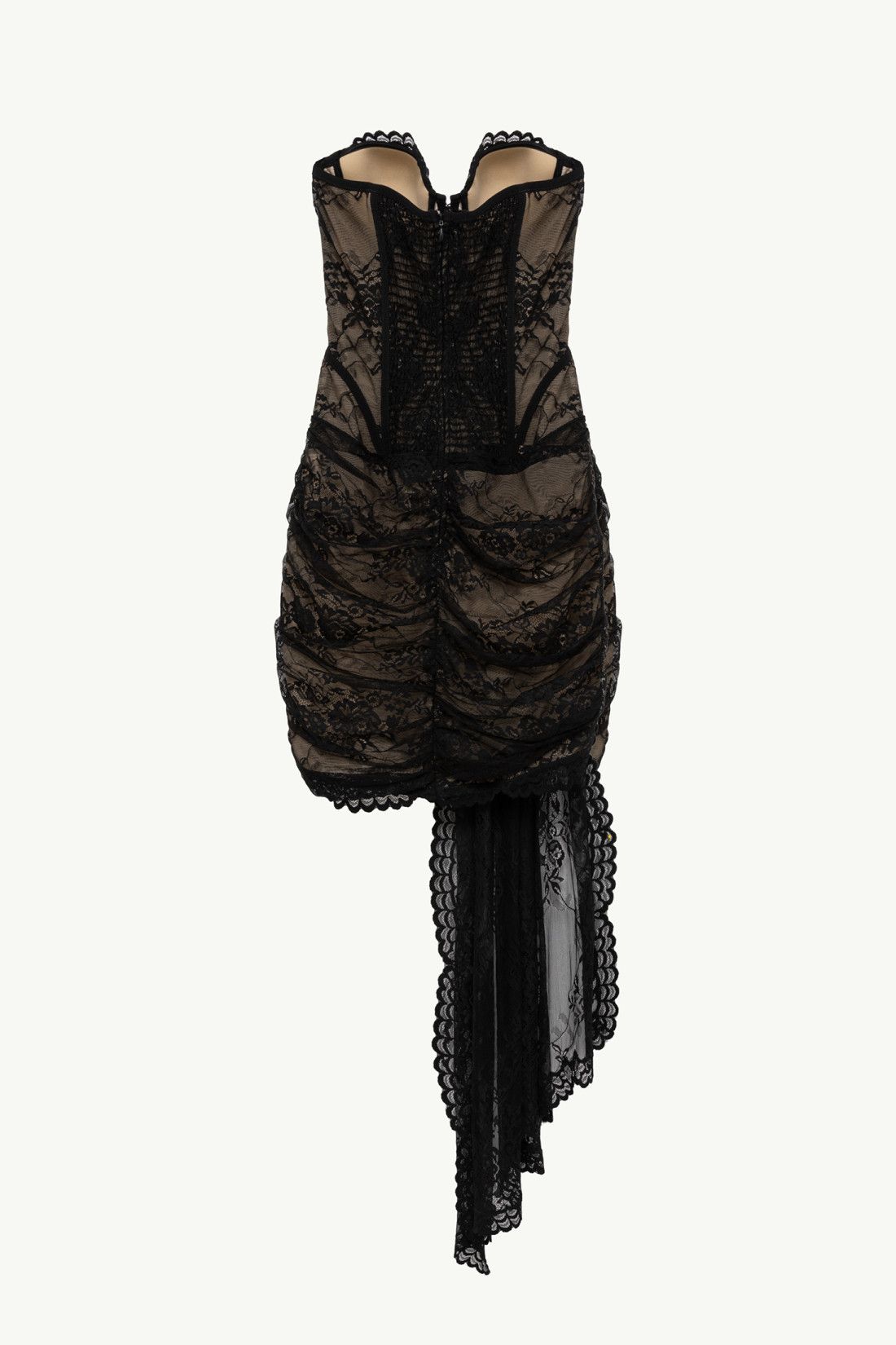 Lace Corset Strapless Mini Dress