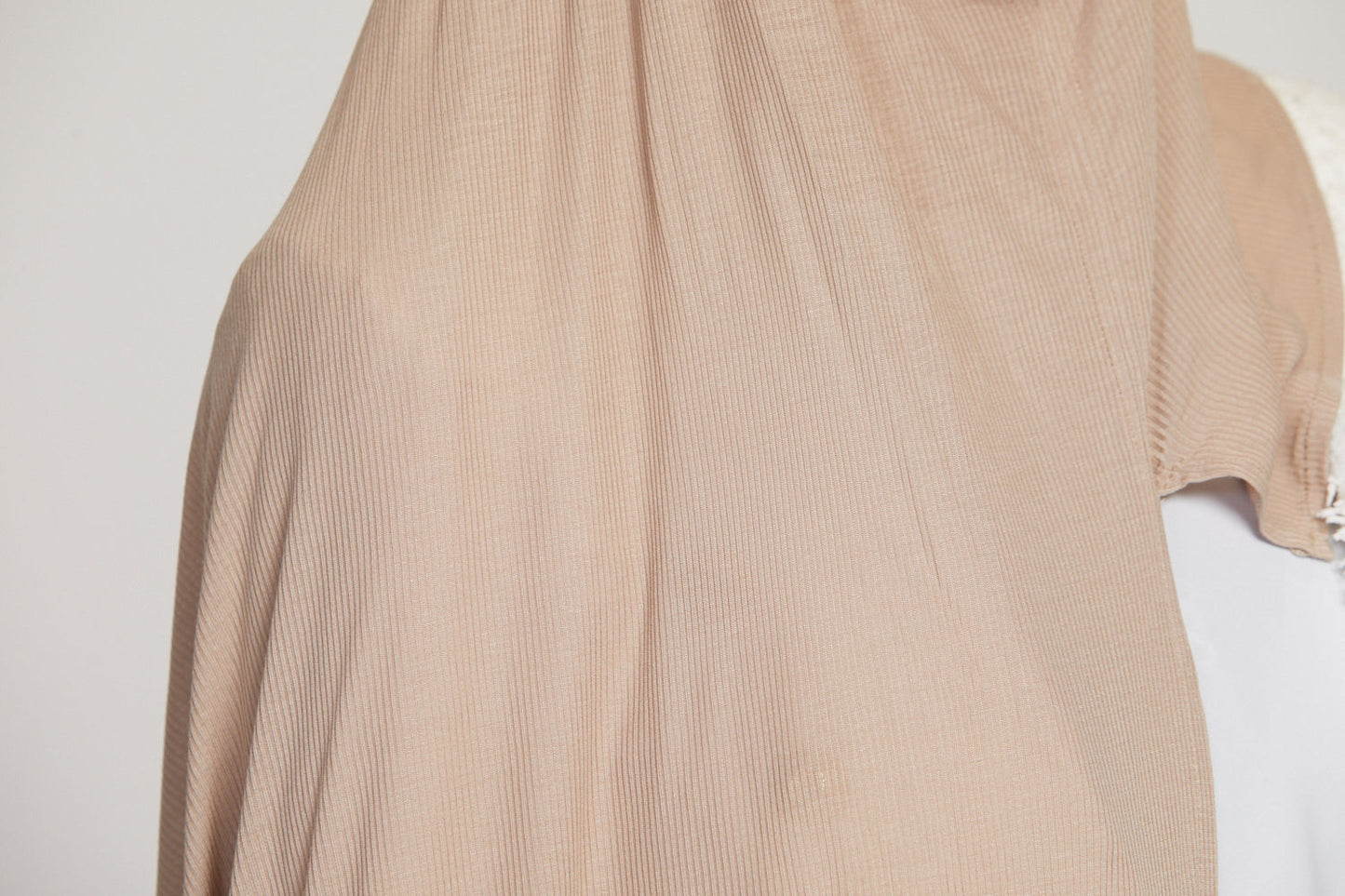 Premium Instant Bamboo Ribbed Jersey Hijab - Nude