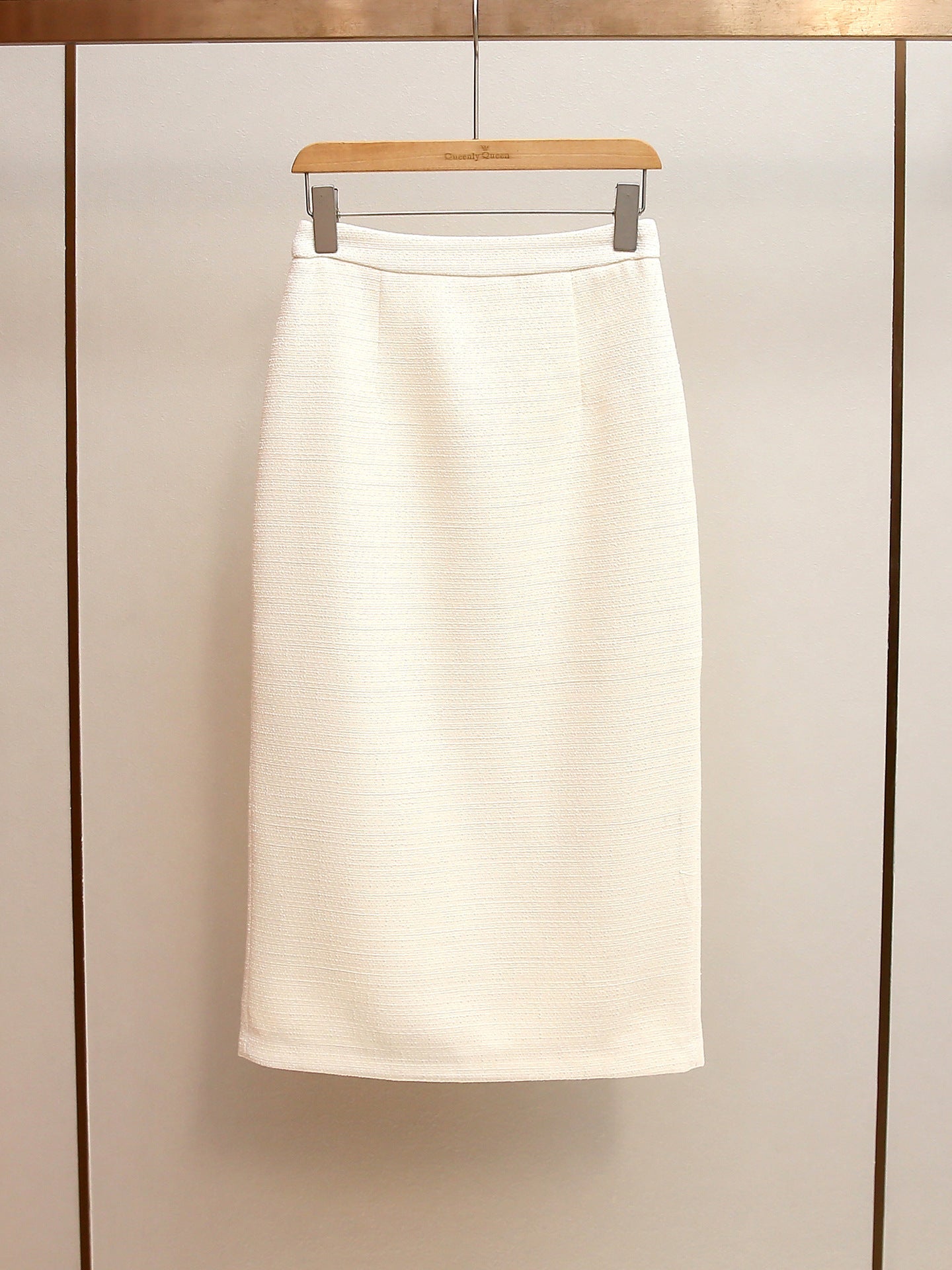 ミカエリア クリームブークレ テーラードミディドレスセット