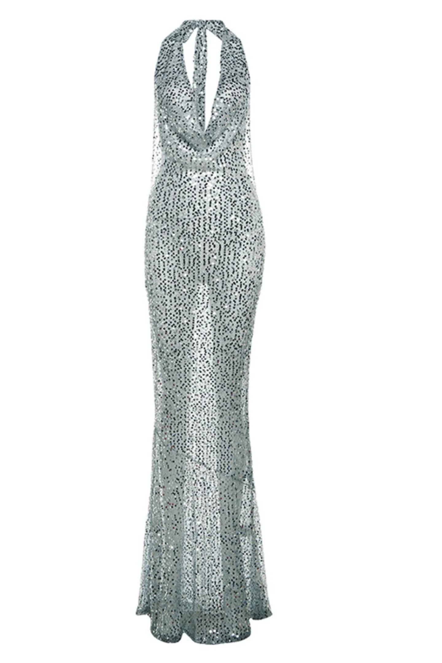 ZORA SEQUINS CROCHET MAXI DRESS