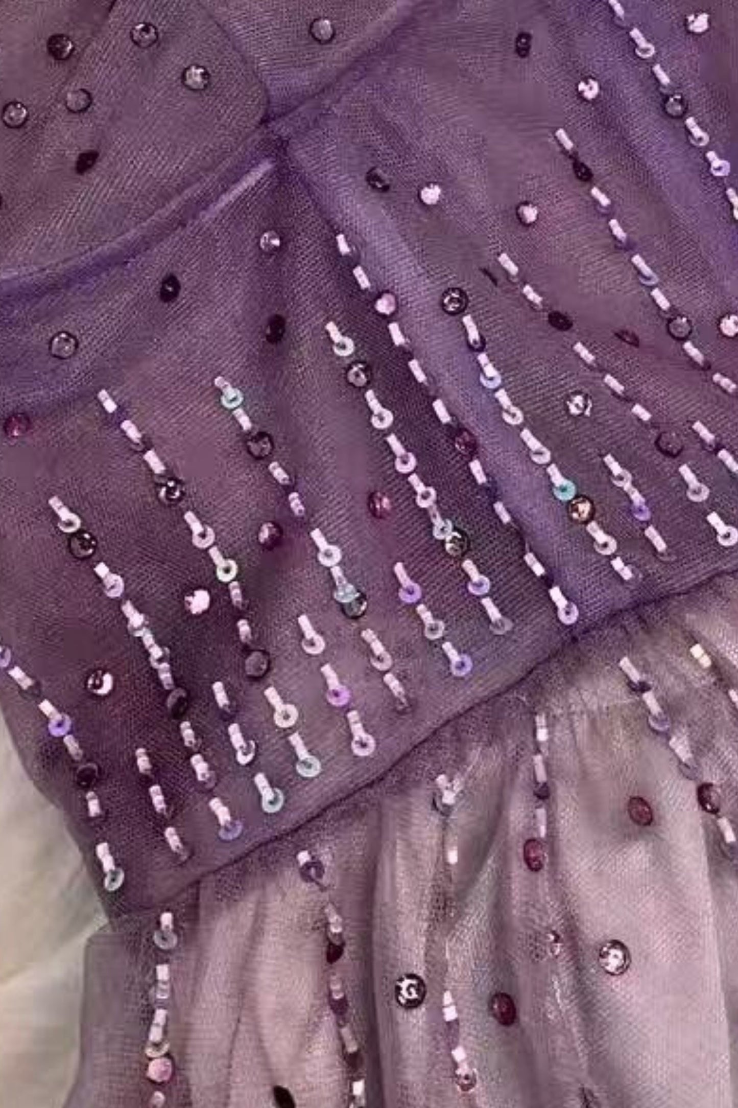 embellished tulle corset maxi dress in purple