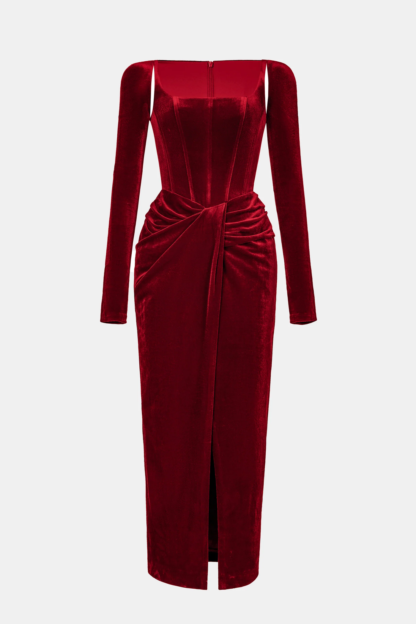 Renwick Velvet Corset Midi Dress