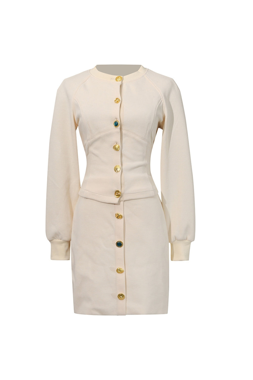 tabitha Embellished Button Co-ord Set – Ivoire
