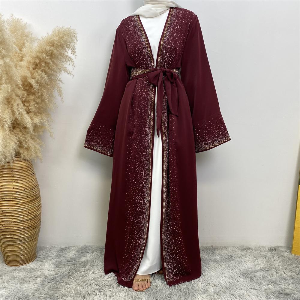 Hot Diamond Lace Up Cardigan with Pocket Dress