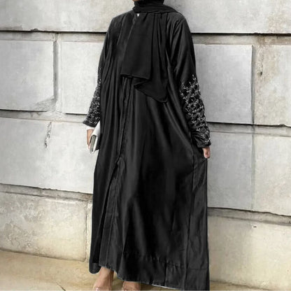 1pcs Satin Cardigan Handmade Beaded Dress Robe