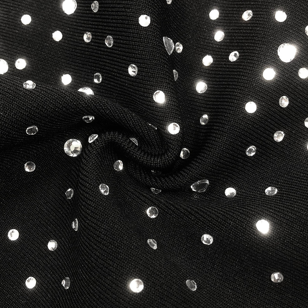 Crystal Velvet Singlet maxi dress in midnight black