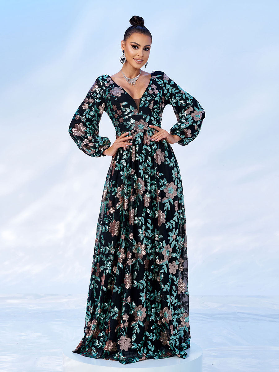 V-Neck Backless Tulle Apricot Prom Dress