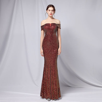 Off The Shoulder Fishtail Formal Dress