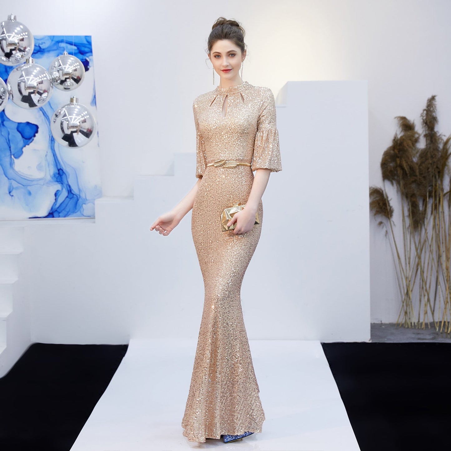 One Shoulder Fishtail Formal Dress