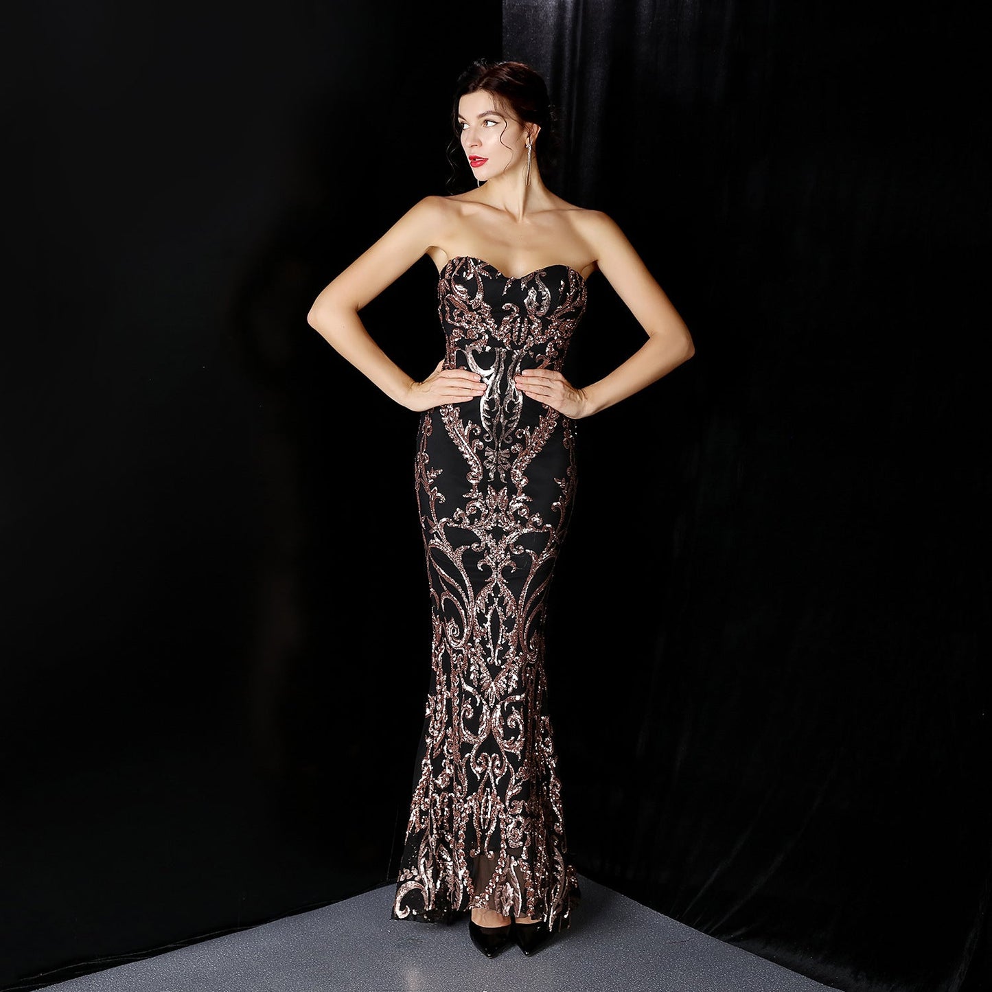 Sequined Formal Dresses with Short Front and Long Back
