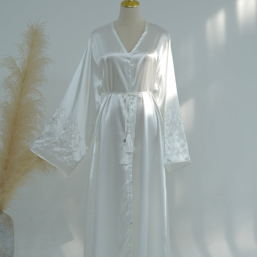 1pcs Satin Cardigan Handmade Beaded Dress Robe