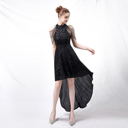 Beaded Hip Wrap Formal Dresses