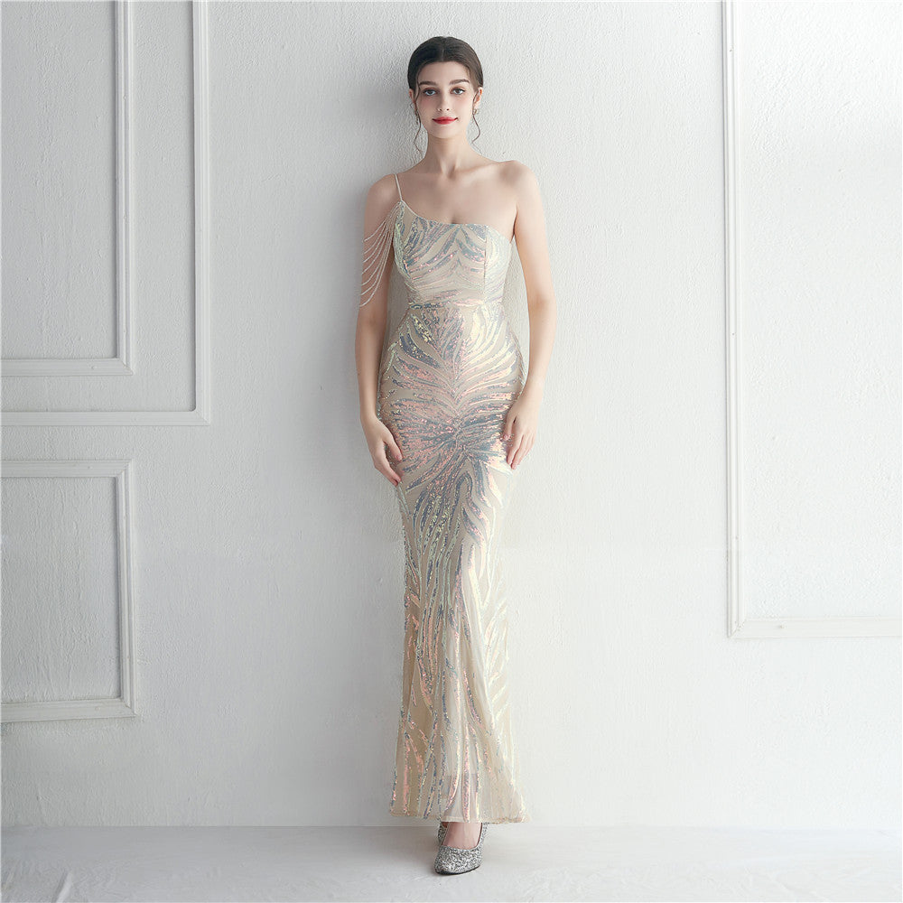 Beaded Sexy Halter Formal Dress