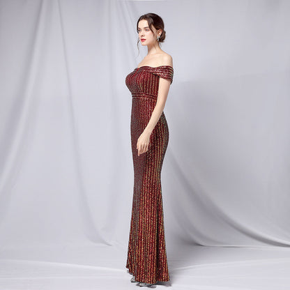 Off The Shoulder Fishtail Formal Dress