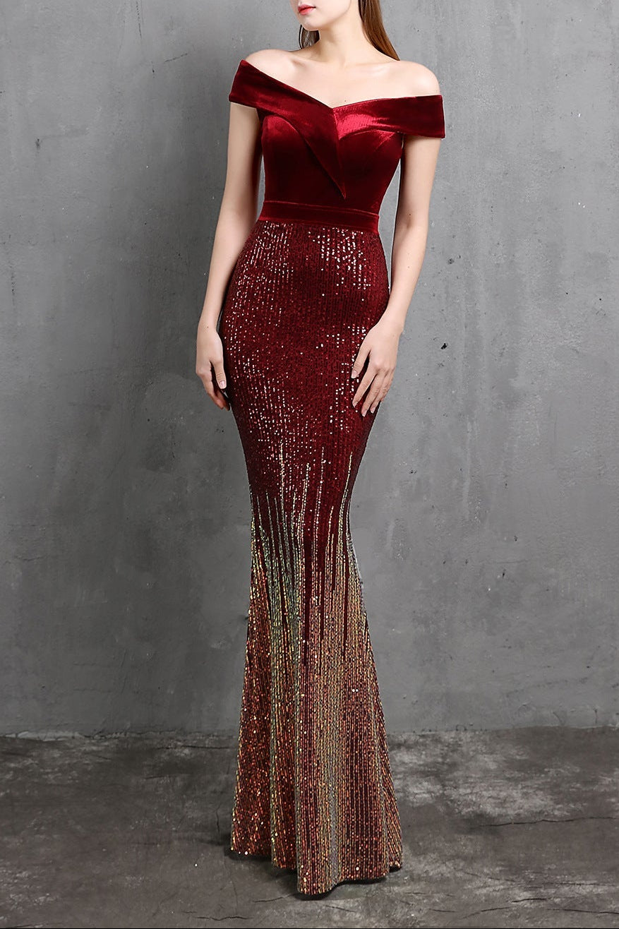 One Shoulder Fishtail Formal Dress