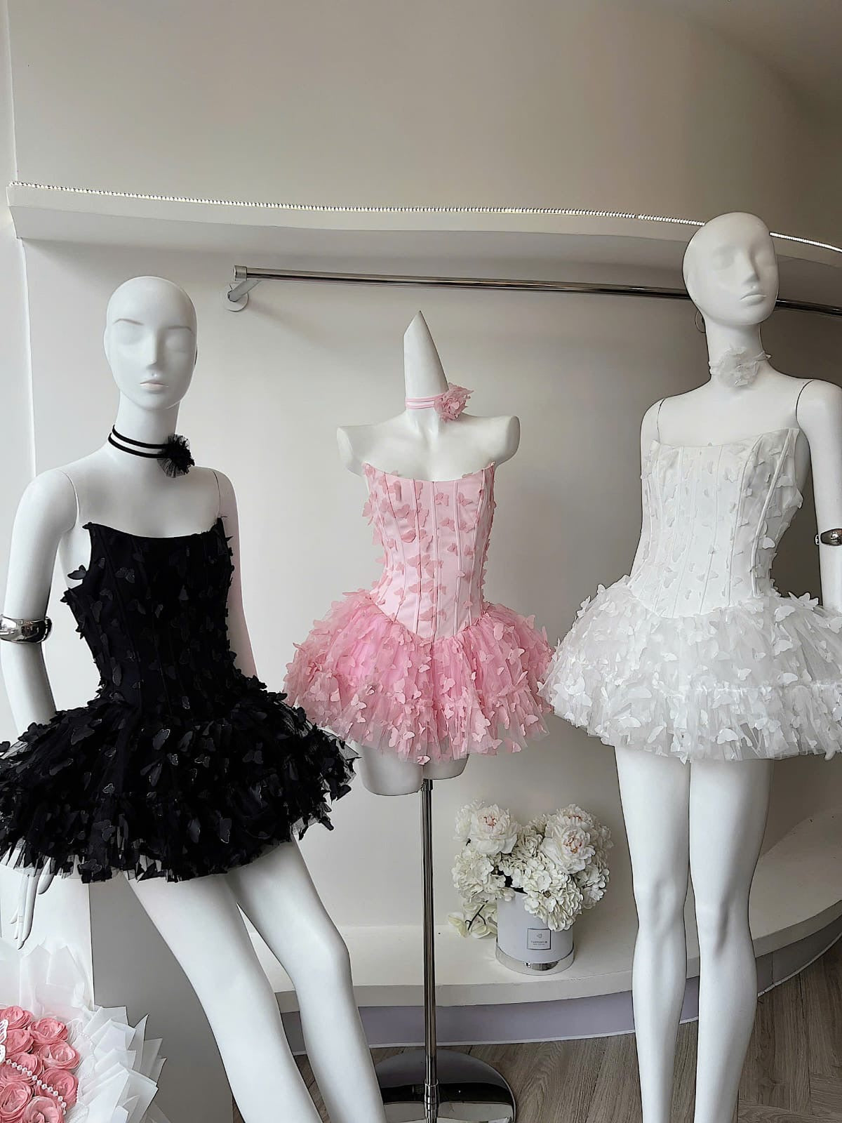 Mini abito corsetto a farfalla Adara