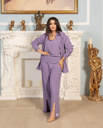 3pcs Set Long Sleeved Shirt Vest and Pants