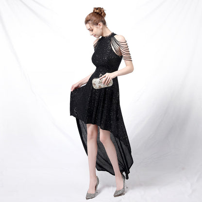 Beaded Hip Wrap Formal Dresses