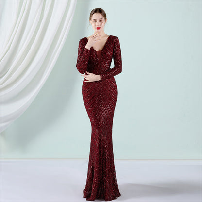 Sequined Fishtail Formal Dress