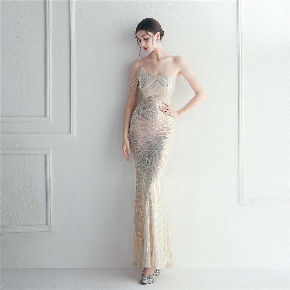 Beaded Sexy Halter Formal Dress