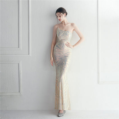 Beaded Sexy Halter Formal Dress