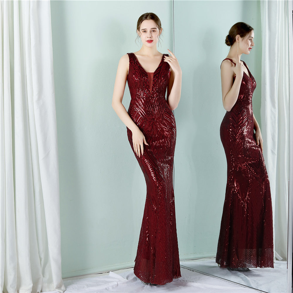 Sleeveless Sequin Formal Dress