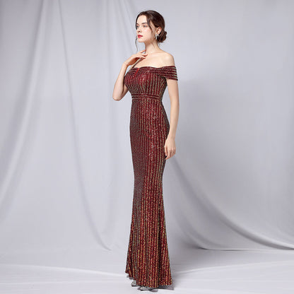Off The Shoulder Fishtail Formal Dress