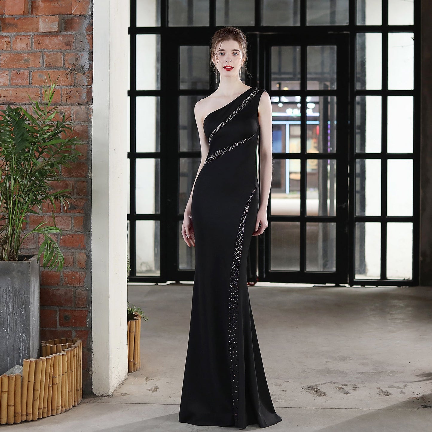 Long One Shoulder Formal Dress