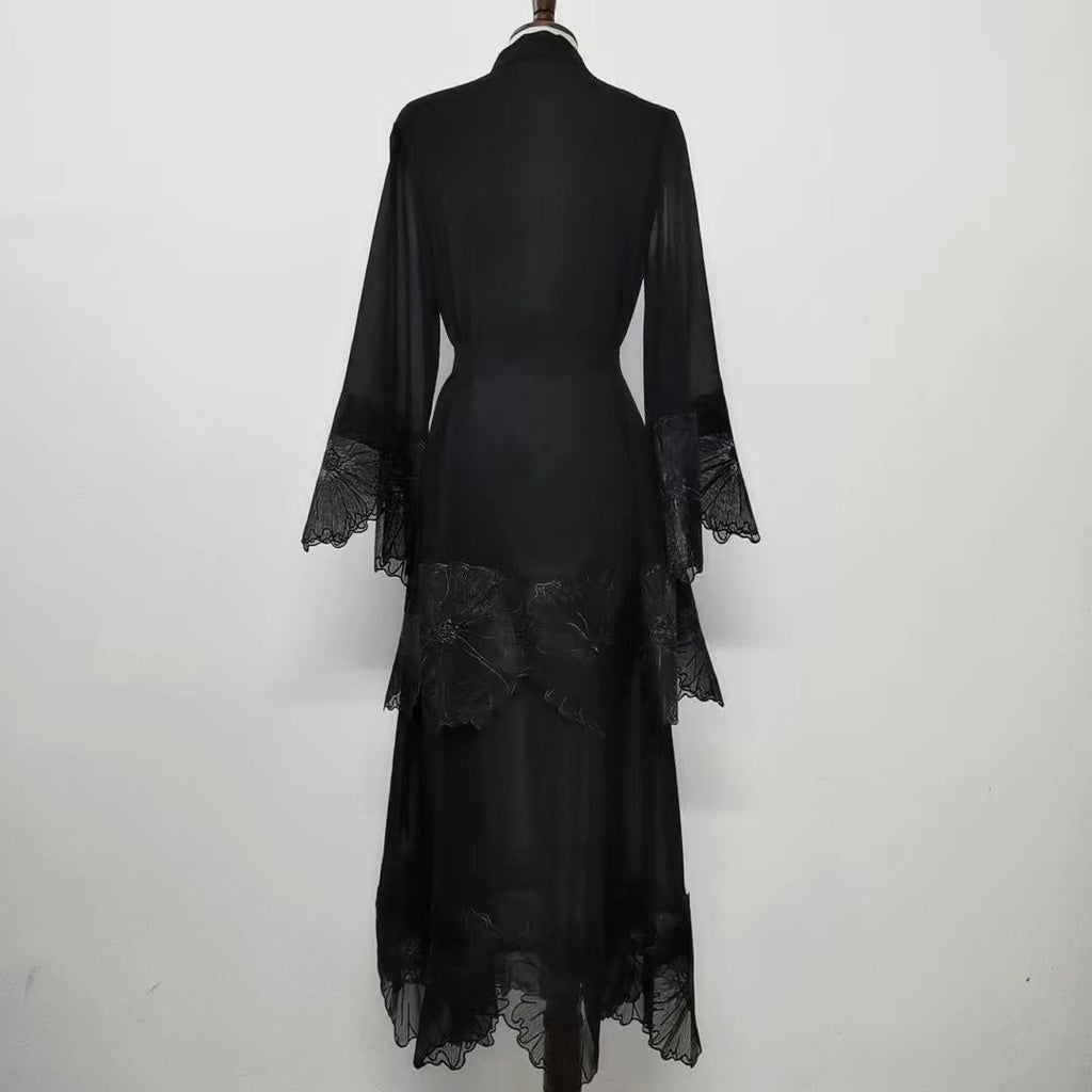 1pcs Lace Embroidery Double-Layer Cardigan