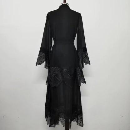 1pcs Lace Embroidery Double-Layer Cardigan