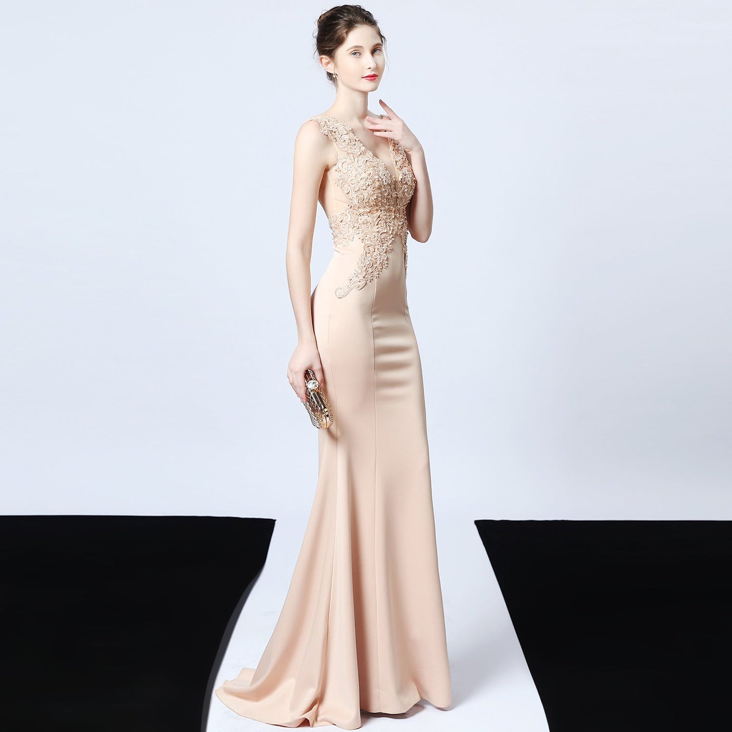 Hand Appliquéd Beaded Formal Dress