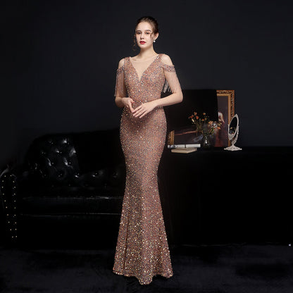 Illusion Beaded Formal Dress