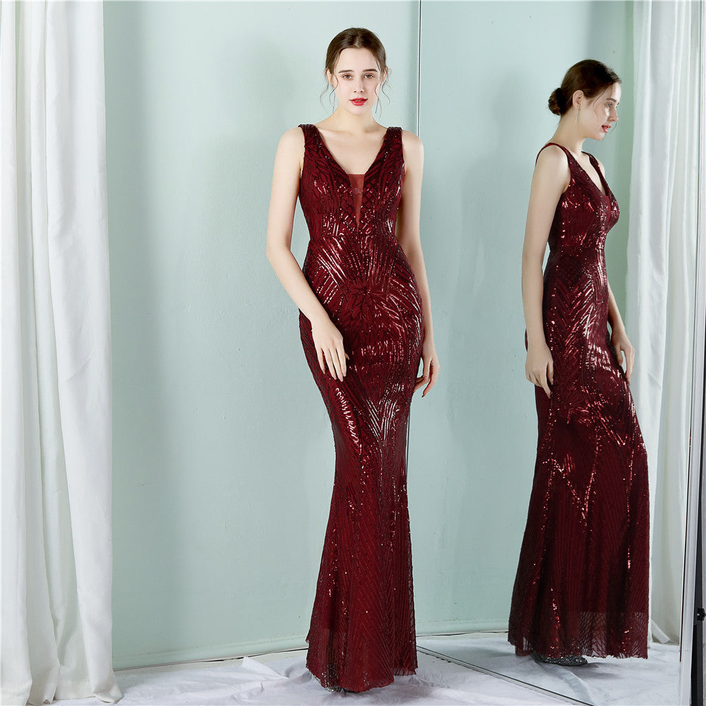 Sleeveless Sequin Formal Dress