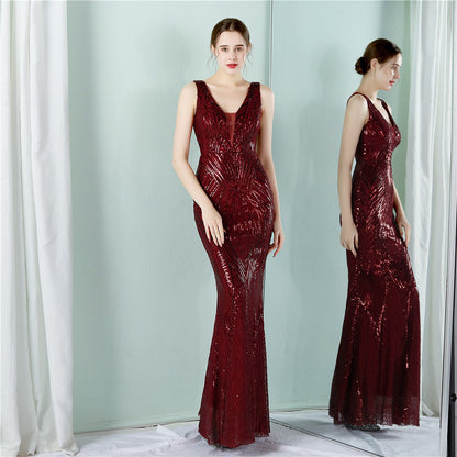 Sleeveless Sequin Formal Dress